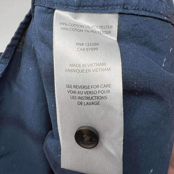 Travis Mathew Mens XL Button Up Shirt Short Sleeve Blue Black Plaid Cotton Blend - Picture 5 of 8